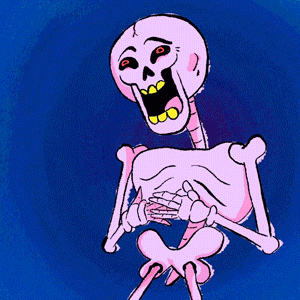 Gif animé rire squelette
